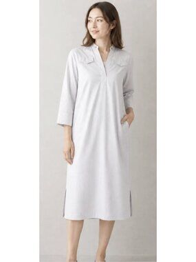 BAUM UND PFERDGARTEN Micro Strip Midi Dress Small Minimalist Trad Modest Preppy